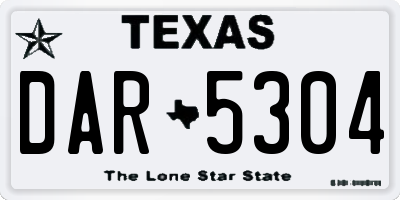 TX license plate DAR5304