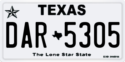 TX license plate DAR5305
