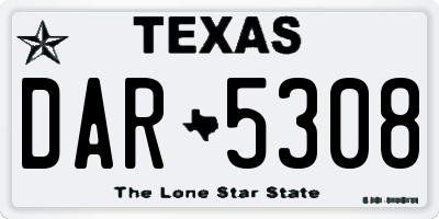 TX license plate DAR5308