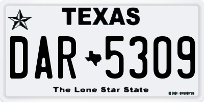 TX license plate DAR5309