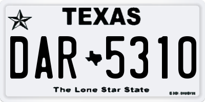 TX license plate DAR5310