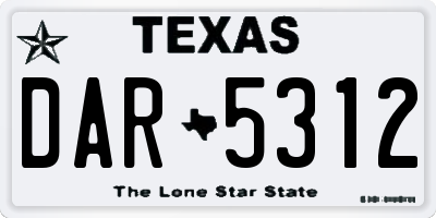 TX license plate DAR5312