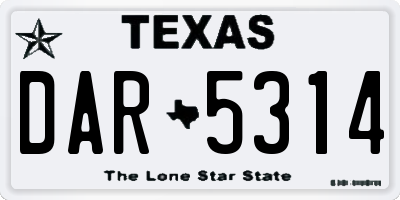 TX license plate DAR5314