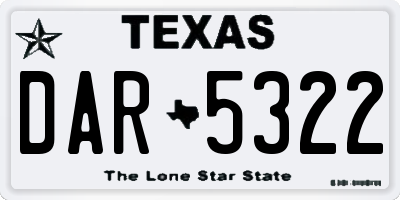 TX license plate DAR5322