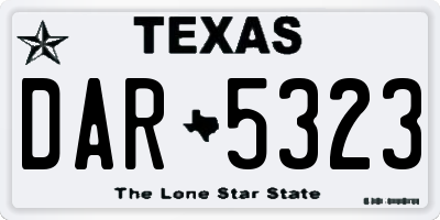 TX license plate DAR5323