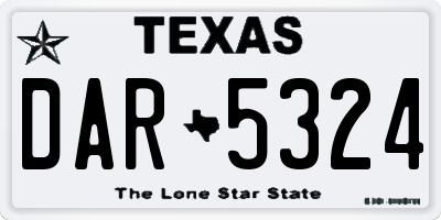 TX license plate DAR5324