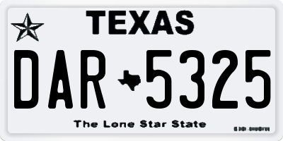 TX license plate DAR5325