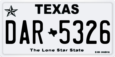 TX license plate DAR5326