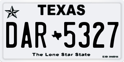 TX license plate DAR5327