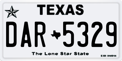 TX license plate DAR5329