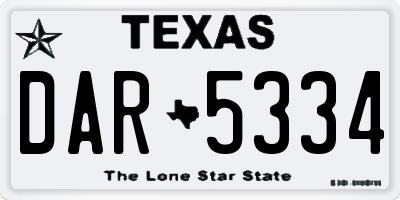 TX license plate DAR5334