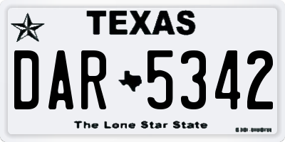 TX license plate DAR5342