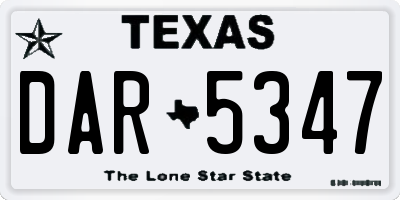 TX license plate DAR5347