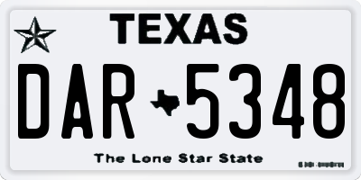TX license plate DAR5348