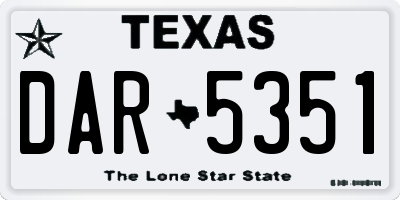 TX license plate DAR5351