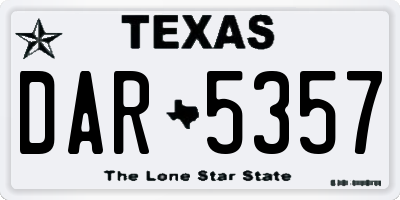 TX license plate DAR5357