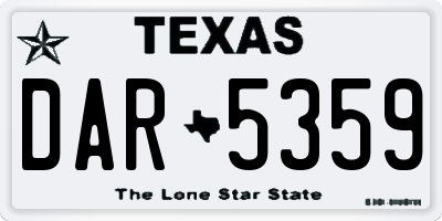 TX license plate DAR5359