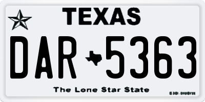 TX license plate DAR5363
