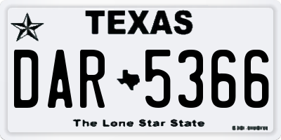 TX license plate DAR5366