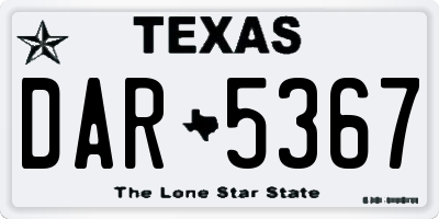 TX license plate DAR5367