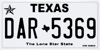 TX license plate DAR5369