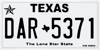TX license plate DAR5371