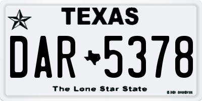 TX license plate DAR5378