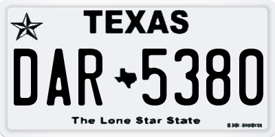 TX license plate DAR5380