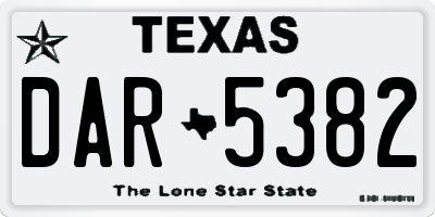 TX license plate DAR5382