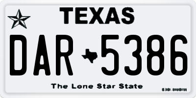 TX license plate DAR5386