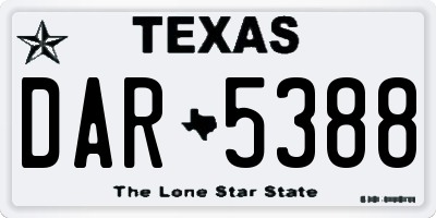 TX license plate DAR5388