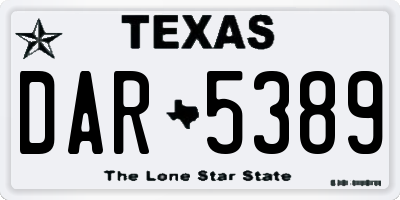 TX license plate DAR5389