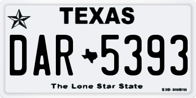 TX license plate DAR5393