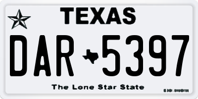 TX license plate DAR5397