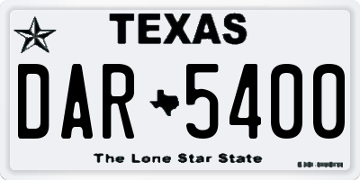 TX license plate DAR5400