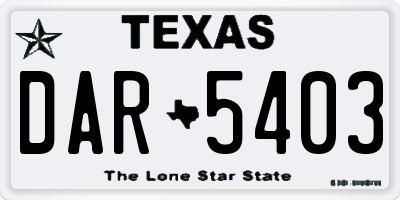 TX license plate DAR5403