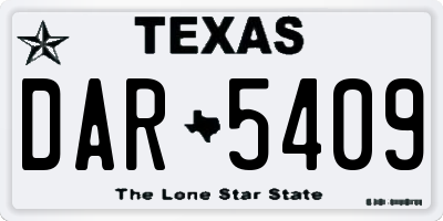 TX license plate DAR5409