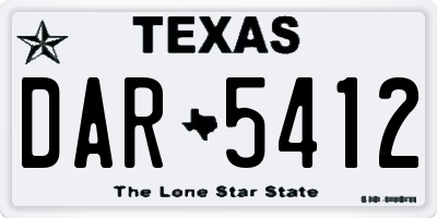 TX license plate DAR5412