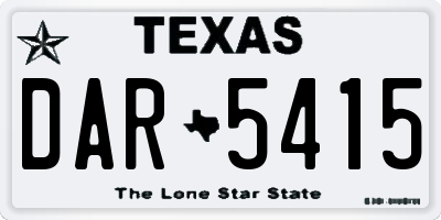 TX license plate DAR5415