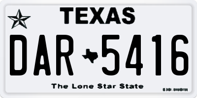 TX license plate DAR5416
