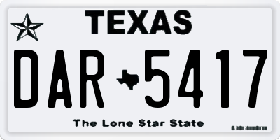 TX license plate DAR5417