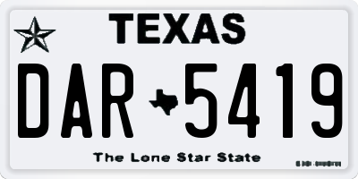 TX license plate DAR5419