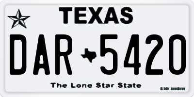 TX license plate DAR5420