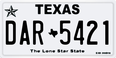 TX license plate DAR5421