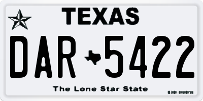 TX license plate DAR5422