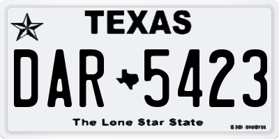 TX license plate DAR5423