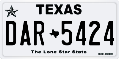 TX license plate DAR5424