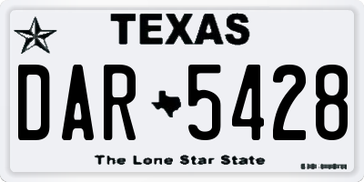 TX license plate DAR5428