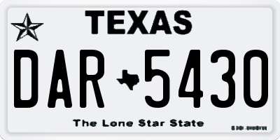 TX license plate DAR5430