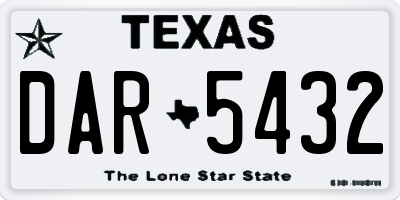 TX license plate DAR5432